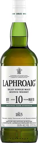 Laphroaig 10 Year Old Original Cask Strength Single Malt Scotch Whisky