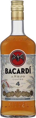 Bacardi Anejo Cuatro Aged Gold Rum, Gluten Free 40%