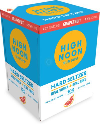 High Noon Grapefruit Vodka Hard Seltzer 4 Single Serve 355ml Cans