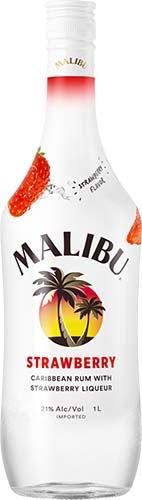 Malibu Caribbean Rum With Strawberry Flavored Liqueur