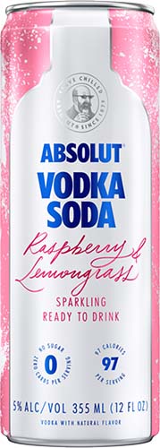 Absolut Raspberry & Lemongrass Sparkling Vodka Soda