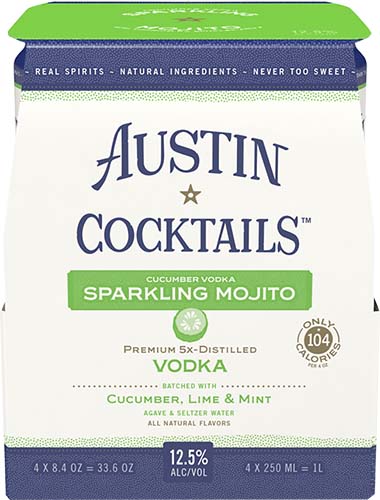 Austin Cocktails Sparkling Cucumber Vodka Mojito