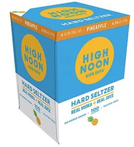 High Noon Pineapple Vodka Hard Seltzer 4 Single Serve 355ml Cans 355 Ml