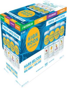 High Noon Sun Sips Vodka Hard Seltzer Tropical Limited Edition Variety Pack 8pk Cans