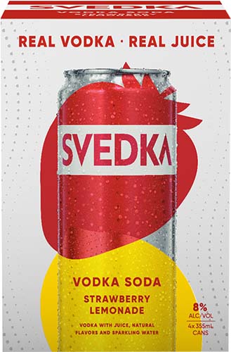 Svedka Strawberry Lemonade Vodka Soda Cocktail