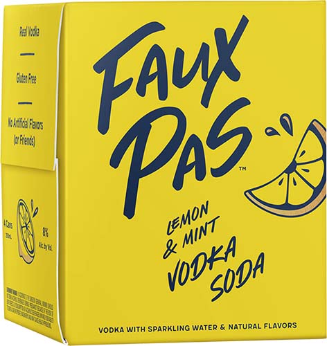 Faux Pas Lemon & Mint Vodka Soda