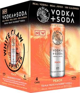 White Claw Spirits Vodka + Soda, Premium, Peach