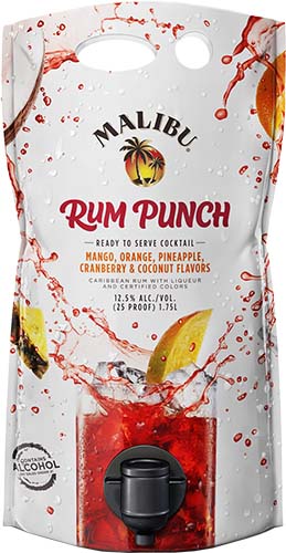 Malibu Ready To Serve Cocktail Rum Punch Pouch