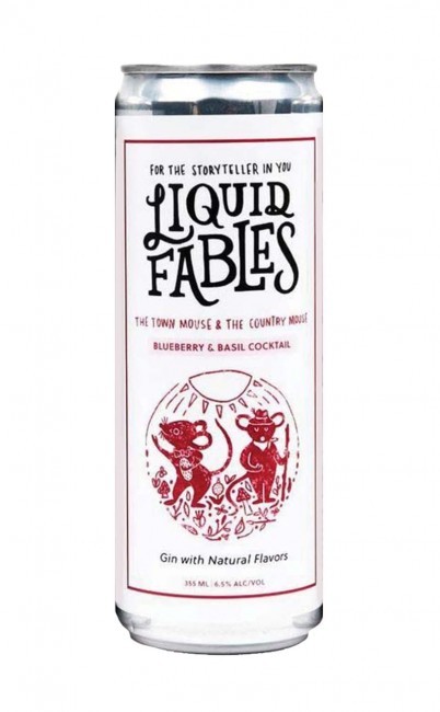 Liquid Fabels ‘the Town Mouse & The Country Mouse’ Blueberry Basil Cocktail 4pk / 355ml