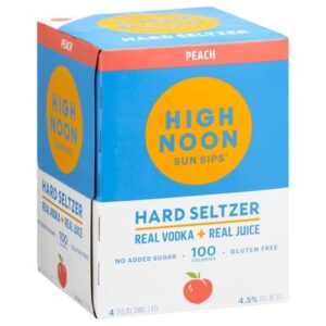 High Noon Sun Sips Peach Vodka & Soda Hard Seltzer 4pk