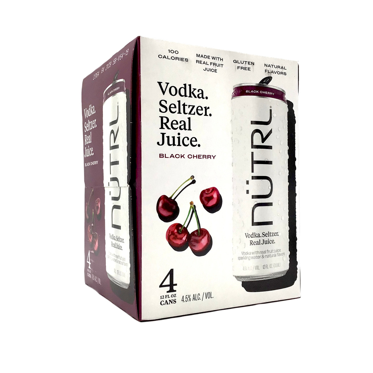 Nutrl Vodka Seltzer, Real Juice, Black Cherry